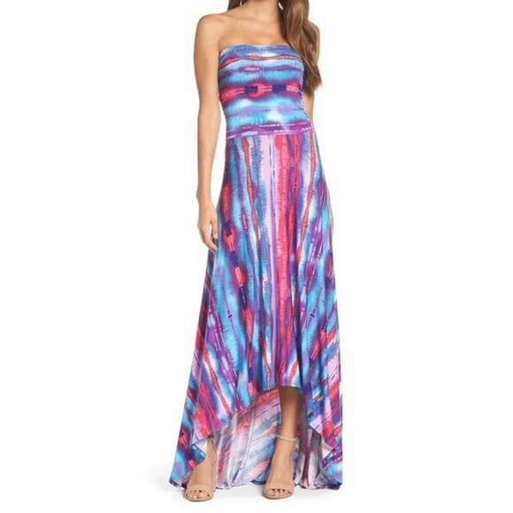 Felicity & Coco Dresses & Skirts - Felicity and Coco Nordstrom maxi strapless purple pink dress Medium boho tie dye